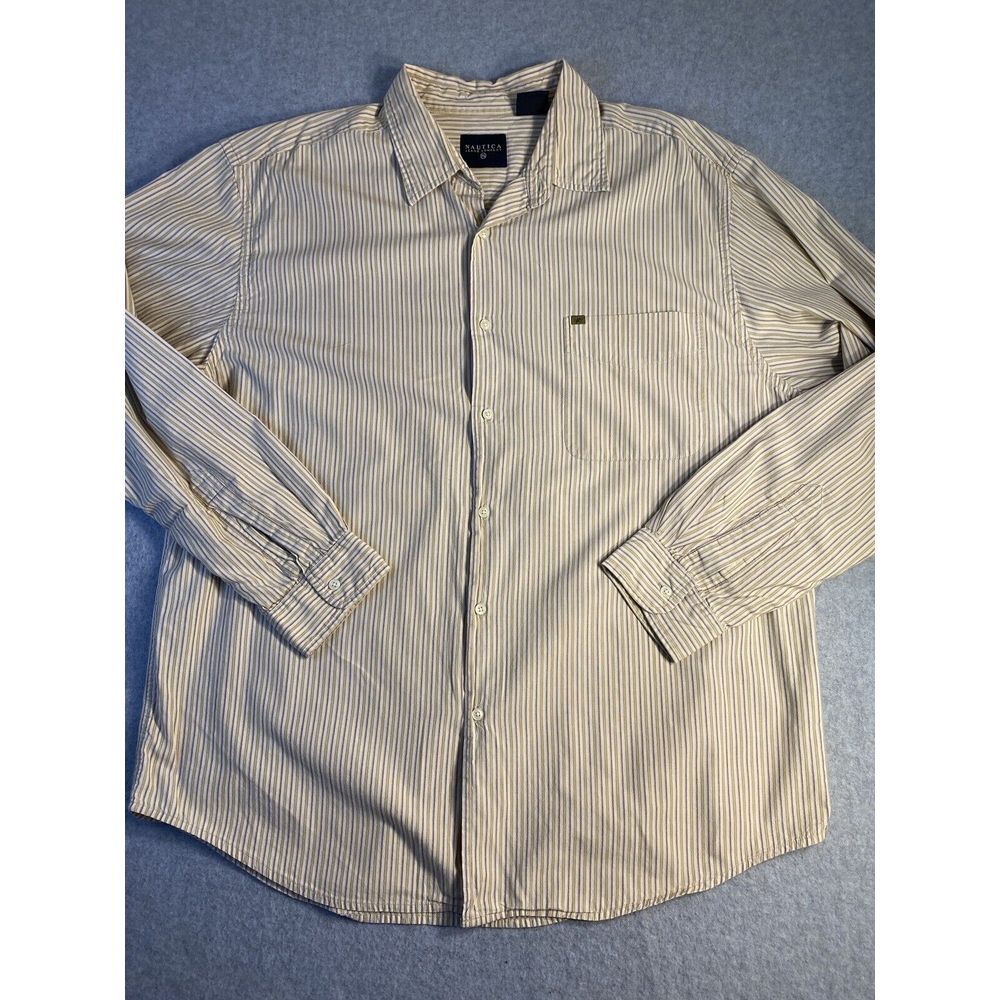 Nautica Multiple Color 100% Cotton Button Down Dress Shirt Mens Size X large